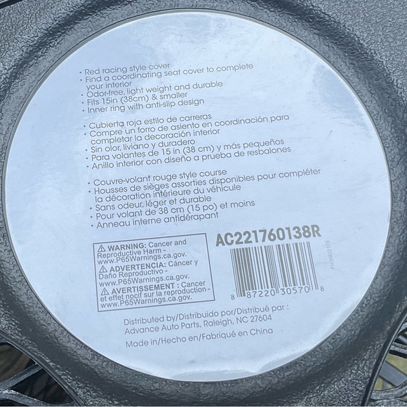 🏎️AutoCraft Red Racing Style Steering Wheel Cover! - Picture 13 of 16